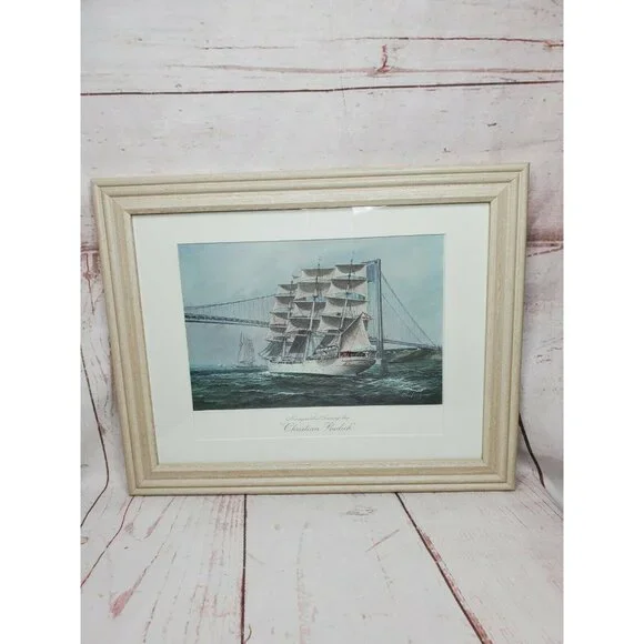 A Wilton Industries Charles Chas Lundgren Norwegian Sail Training Ship Painting
